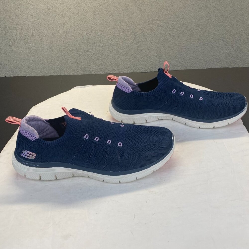 Skechers Flex Appeal 4.0 Victory Lap Navy Lavender Womens Athletic Shoes,Size 10